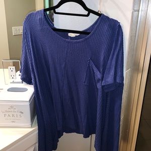Blue, sweater material top from Shop Monday Dress!